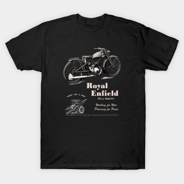 Royal Enfield WD/RE Retro Vintage Motorcycle WW2 T-Shirt by Jose Luiz Filho